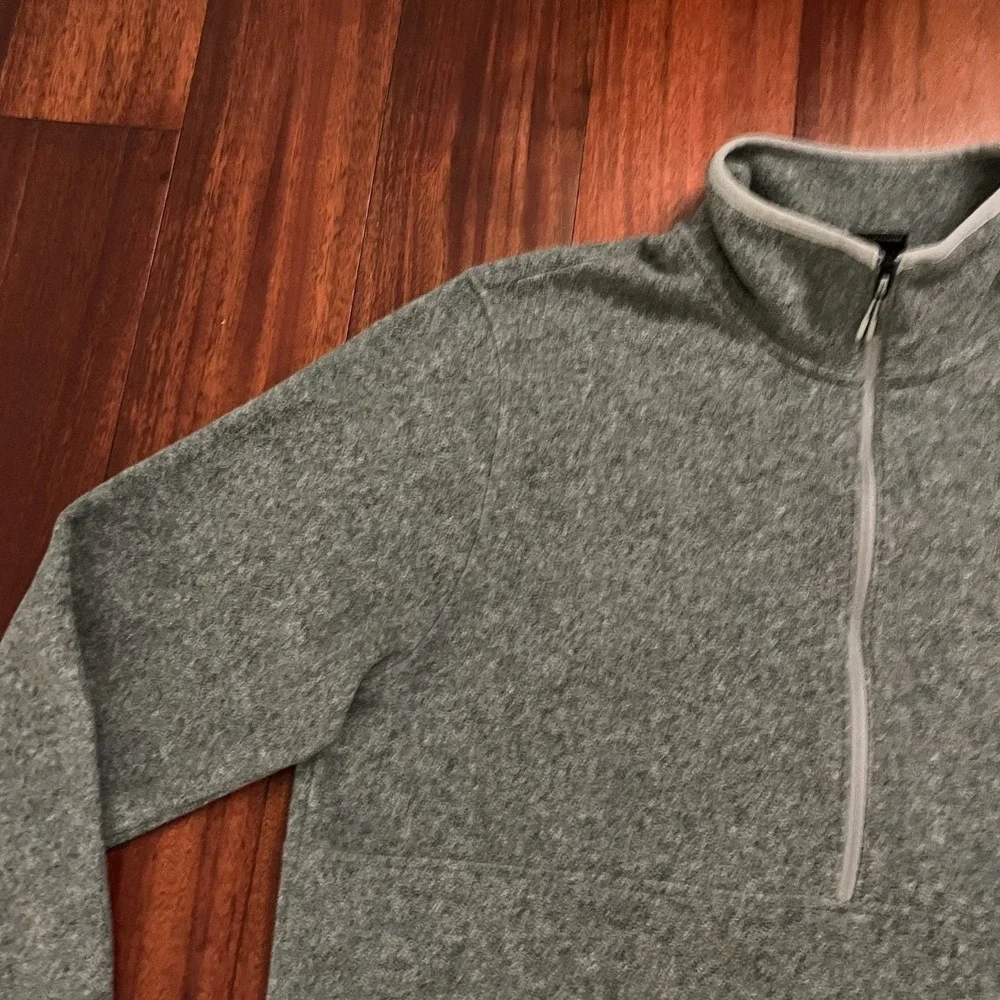 The North Face Jacket Men Large Gray 1/4 Zip Fleece Pullover Sweater Polartec